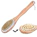 Attmu Body Bath Brush - Natural Bristle Dry Skin Brushing with Long Handle - Exfoliating Skin and Cellulite, Improving Lymphatic Functions, Stimulating Blood Circulation