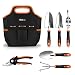 TACKLIFE 6 Piece Stainless Steel Heavy Duty Garden Tools Set, with Non-slip Rubber Grip, Storage Tote Bag, Outdoor Hand Tools, Garden Gift, Black and Orange | GGT4A