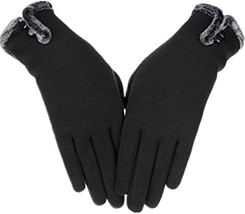 Touch Screen Gloves for Women Winter Warm Thick Full Hand Gloves (Black)