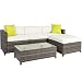 Best Choice Products 5-Piece Modular Wicker Patio Sectional Set w/ Glass Tabletop, Removable Cushion Covers - Gray primary