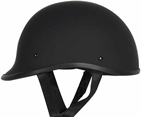 RIVAL N10 Polo Novelty NON DOT Motorcycle Low Profile Half Helmet Beanie Harley Chopper Cruiser Biker Airsoft Skid Lid Cap (Small, Matte Black)
