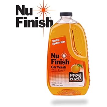 Nu Finish Car Wash Soap, No Spots, Streaks or Harmful Ingredients, Unique Pure Orange Oil Formula Removes Tar, Tree Sap, Bugs, Bird Droppings, 64. Fluid_Ounces