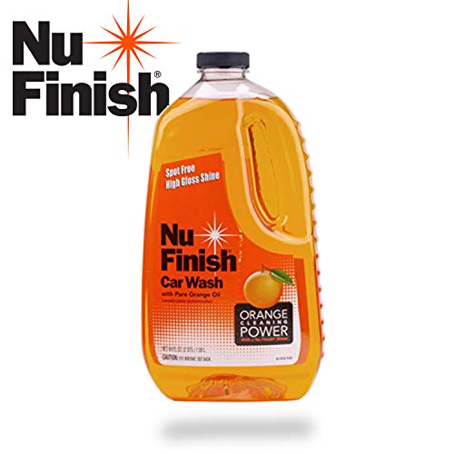 Nu Finish Car Wash Soap, No Spots, Streaks or Harmful Ingredients, Unique Pure Orange Oil Formula Removes Tar, Tree Sap, Bugs, Bird Droppings, 64. Fluid_Ounces