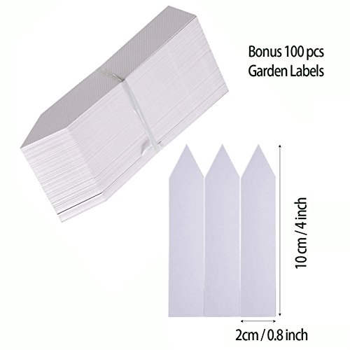 uHome Soil pH Meter, 3-in-1 Soil Test Kit For Moisture, Light & pH, Plant Soil Tester Kit, No Battery needed | Bonus 100 PCS Plastic Plant Labels,4 Inch,White