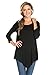 Frumos Womens Tunic For Leggings Round Neck Top Black 3XL