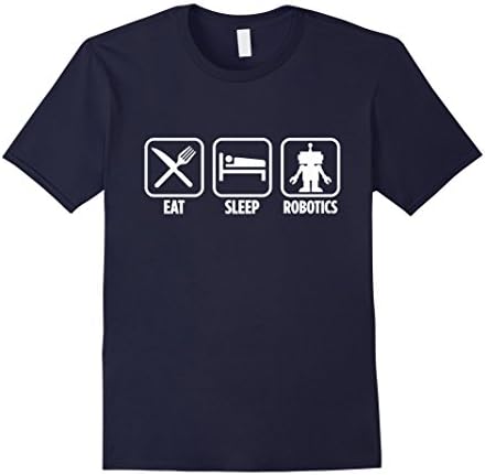 Men's Eat Sleep Robotics Robot Fighting Team Fighter Gift T-Shirt Large Navy