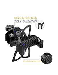 Soporte para teléfono con soporte para bicicleta, soporte de teléfono MTB para bicicleta ajustable universal, compatible con iPhone Xs Max XR X 8 7 6 5 Plus Samsung Galaxy S9 S7 S6 S5 S5 Nota 9 8 7 6 Rojo