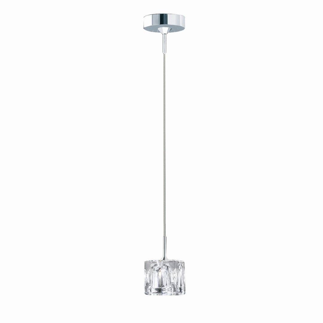Searchlight 6771-1 Ice Cube 1 Light Chrome Pendant Light