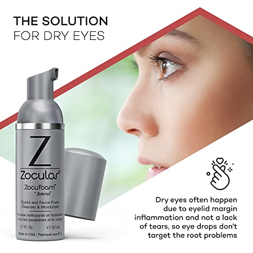 Zocular ZocuFoam Foaming Eyelid Cleanser – Gentle pH-Balanced Cleansing Foam – 50 mL