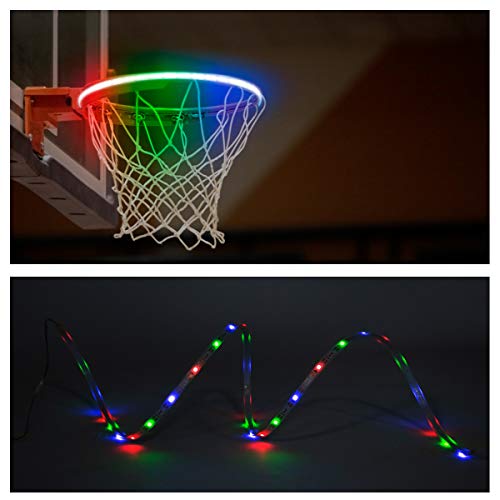 Gr8ware LED Basketball Hoop Lights - Glow-in-The-Dark Basketball Rim Waterproof LED Light Swish - Super Bright to Play at Night Outdoors - Ideal for Kids Adults Training Games 3 on 3
