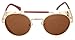 Flowertree STY056 Metal Frame Side Shield Oval 52mm Sunglasses (gold+brown)