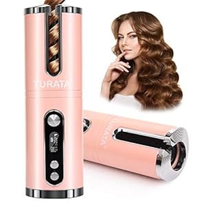 TURATA-Portable-Cordless-Auto-Hair-Curler-Fast-Operation-Wireless-Curling-Iron-with-3-Adjustable-Temperature-4-Timer-Anti-Tangle-Anti-Scald-USB-Rechargeable-Hair-Styling-Tool-with-LCD-Display TURATA Portable Cordless Auto Hair Curler Fast Operation Wireless Curling Iron with 3 Adjustable Temperature & 4 Timer…