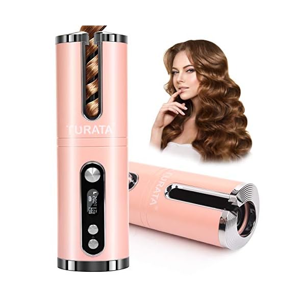 TURATA-Portable-Cordless-Auto-Hair-Curler-Fast-Operation-Wireless-Curling-Iron-with-3-Adjustable-Temperature-4-Timer-Anti-Tangle-Anti-Scald-USB-Rechargeable-Hair-Styling-Tool-with-LCD-Display TURATA Portable Cordless Auto Hair Curler Fast Operation Wireless Curling Iron with 3 Adjustable Temperature & 4 Timer…