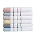 Decorative Bath Towel Set - Luxury Cotton 6 Piece Towel Set - 2 Bath Towels, 2 Hand Towels, 2 Washcloths - Luxurious, Ultra-Soft, Durable Towels for Bathroom Decor (Eucalyptus/Grey)