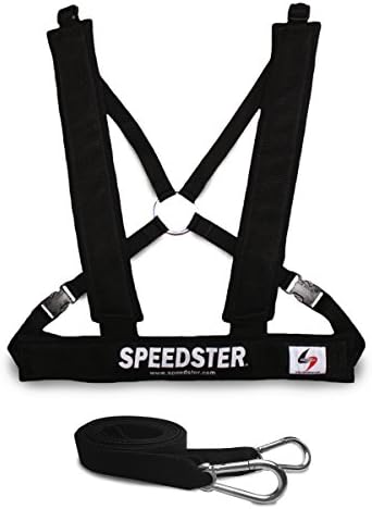 SPEEDSTER Padded Harness for Speed and Overspeed Training with 10ft Towline. Made in The USA. Designed for Athletic Speed Training