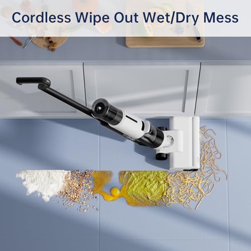 JONR ED12 Lite Wet Dry Vacuum Cleaner, Cordless Vacuum Mop with Self-Cleaning, 0.1” Edge Cleaning, Lightweight (7.7lbs), for Hard Floors & Pet Hair, Anti-Tangle Design (L)