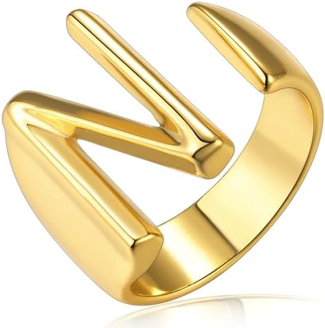 KeyStyle GoldChic Jewelry Gold Harrys Styles Initial N for Women