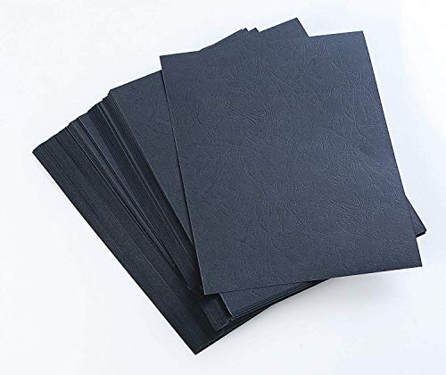 BNC Leather Texture Paper Binding Presentation Covers 8.75"X11.25" Pack of 100, Black Color - Thumbnail 3