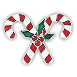 Crossed Candy Canes Christmas Holiday Lapel Pin