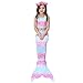 3PCS Mermaid Tail for Girls Swimsuit Swimming Tropical Bikini Christams Pool Party Swimsuit