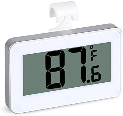 Refrigerator Thermometer Digital Magnetic Waterproof Freezer Thermometer with Easy to Read LCD Display for Home Restaurants Bars Cafes
