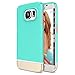 Galaxy S6 Edge Case, Maxboost [Vibrance Series] Samsung Galaxy S6 Edge Case [Lifetime Warranty] Protective SOFT-Interior Scratch Protection Hard Cases - Turquoise Blue / Champagne Gold
