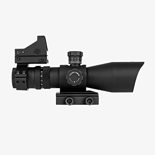 TRINITY FORCE 3-9x42 REDCON V2 (P4 SNIPER Reticle) Rifle Scope + Compact Backup AIming Red Dot Sight And Integral Mount Fits RUGER SR556 S&W M&P 15-22 Mossberg MMR 715t Springfield Armory Saint