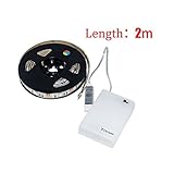 TEQIN 200CM 5050 Waterproof IP65 RGB LED Strip Lights with Battery Box Lamp 4.5V for Home Outdoor Lighting Craft Hobby Light Decoration
