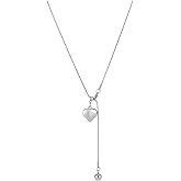 KURTCB Heart Lariat Necklace for Women Long Necklace Stainless Steel Y2k Minimalism Chain Y Necklace Party Sweater