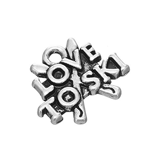 Bingo Point 30PCS Ancient Alloy Christmas Jewelry Charm Love to SKI Dangle Charms Fit for DIY Dangle Necklace&Bracelet