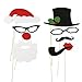 Tinksky A Set of 17pcs DIY Funny Glasses Moustache Red Lips Deer Horn Santa Hat On Sticks Christmas Wedding Party Photo Booth Props