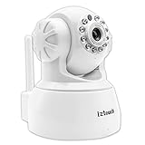 iZtouch IZSP-012 White 1280x720P HD H.264 Wireless/Wired IP Camera with Two-Way Audio Night Vision Pan/Tilt Control QR Code Scan Phone remote monitoring supported