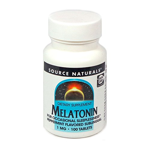 Source Naturals Sleep Science Melatonin 1mg Peppermint Flavor Promotes Restful Sleep and Relaxation - Supports Natural Sleep/Wake Patterns and Rhythms - 100 Lozenges