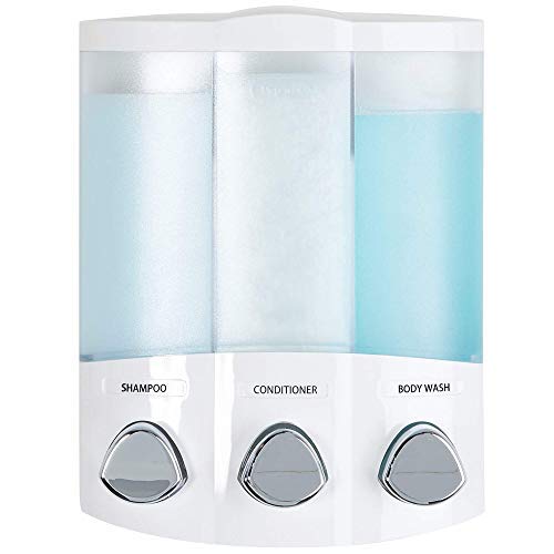 Better Living Products 76354 Euro Series TRIO 3-Chamber Soap and Shower Dispenser, White (Certified Refurbished)