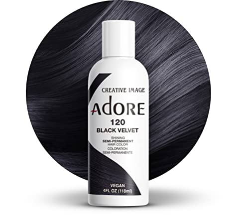 Adore Semi Permanent Hair Color (120 Black Velvet) | Vegan & Cruelty-Free Black…