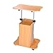Yescom Mobile Laptop Cart Podium Adjustable Height Laptop Stand Portable Sit-to-Stand Desk Rolling Lecterns Workstation w/Storage Wheels Office School Beech