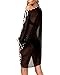 Chalier Womens Striped Chiffon Swimwear Bikini Swim Beachwear Swimsuit Cover Up