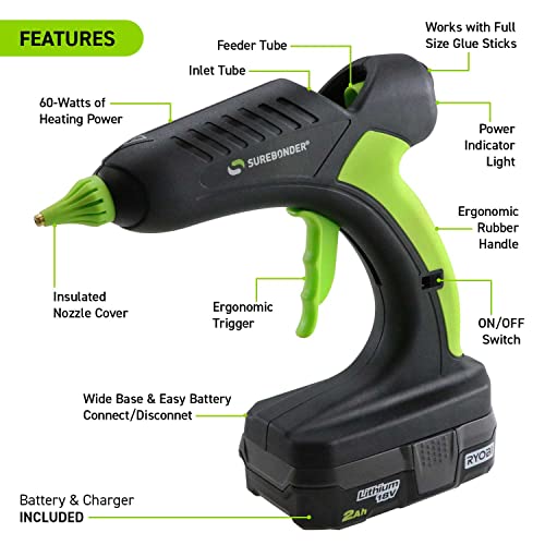 PRO260KIT 60 Watt Cordless Professional Heavy Duty Hot Glue Gun Kit