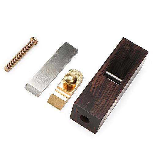 Micro Wood Plane, EnPoint Mini Block Plane Ebony 3 Inch Hand Planer High-speed Steel Blade 90 Degree Carpenter Smoothing Wood Hand Tools for Carpenter Woodworker