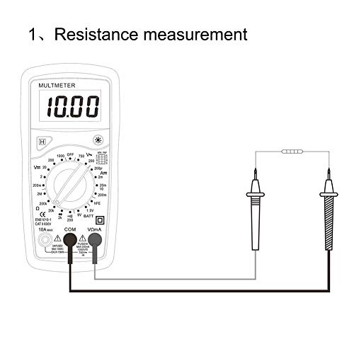 CactusAngui Autorange Digital Display Multimeter Mini Square Portable Battery Tester Ammeter Yellow