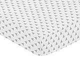 Sweet Jojo Designs Fitted Crib Sheet for Grey, Navy and Mint Woodland Arrow Baby/Toddler Bedding Set Collection - Triangle Print