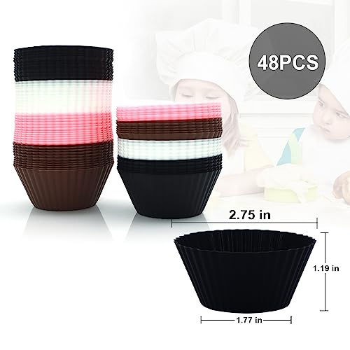 Silicone Lunch Box Dividers, 48Pcs Multicolor Silicone Cupcake Liners