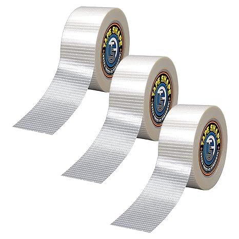 4All Filament Reinforced Packaging Tape for Parcels Heavy Duty Double Sided Sealing Strip Fibreglass Tape for Packing Boxes (3 Roll, 50mmx50m)