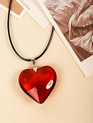 OJERRY Y2K Aesthetic Simple Chunky Glass Red Heart