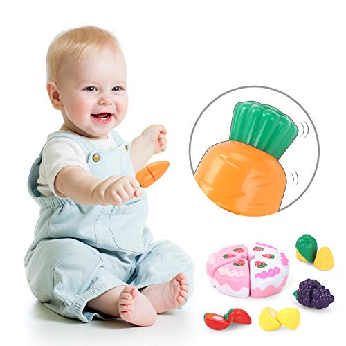 image for Fun-Here Play Kitchen Food Toy Set Kids Cutting Market Cooking Educati