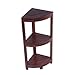 Decoteak Oasis 32-Inch Solid Teak 3 Tier Corner Shelf with Leg Levelers, Rich Dark Brown