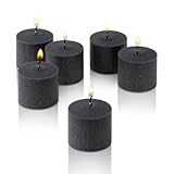 Light In The Dark Black Votive Candles - Box of 12 Unscented Candles - 10 Hour Burn Time - Candles for Weddings, Parties, Spas and Decorations