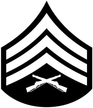 Military, USMC Rank, Sergeant, Vinyl Car Decal, 'Black', '10-by-10 inches'