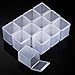 SATINIOR 12 Pack Clear Plastic Beads Storage Containers Box with Hinged Lid for Beads and More(1.53 x 1.53 x 1.85 Inch)