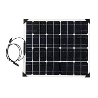 Fesjoy 50W 18V Monocrystalline Solar Panel Front Wiring Solar Panels PET Film 25% High Conversion Rate Waterproof IP67 for Battery Charger RV Motorhome Boats Environment-Friendly and Pollution-Free